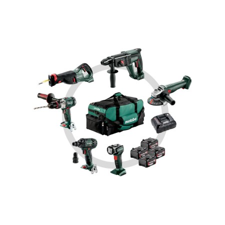 Metabo Zestaw Combo 18V 6.1 (Sb18Ltx +Ssw18Ltx300Bl +Kh18Ltx24 +W18L9-125Quick +Ssep18Lt +Ula) 4X4,0Ah Torba