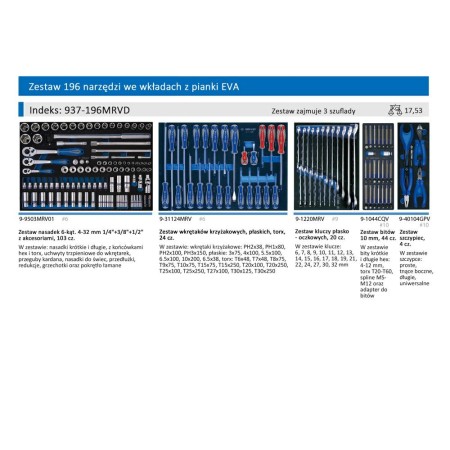 King Tony Wózek Warsztatowy  7 Szuf.196 Nieb.