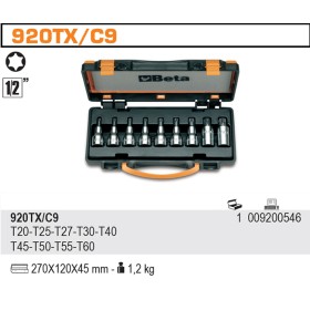 Beta Zestaw Nasadek Trzpieniowych Torx 9Szt. T20-T60 920Tx/C9