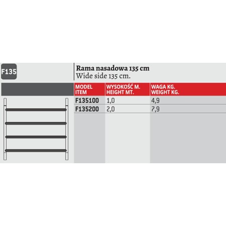 Faraone Rama Rusztowania 135Cm Wys.200Cm