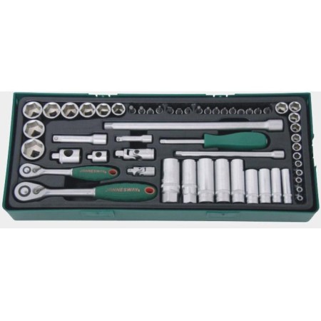 Jonnesway Klucze Nasadowe 1/4", 3/8" Komplet 57 Elem. Wkładka / Plastik  S04H3157Sp