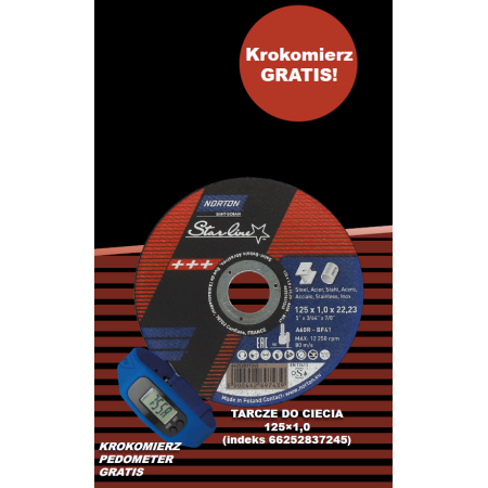 Tarcza Do Przecinania Norton Starline A60R 125X1.0X22.23  /100 Sztuk + Krokomierz
