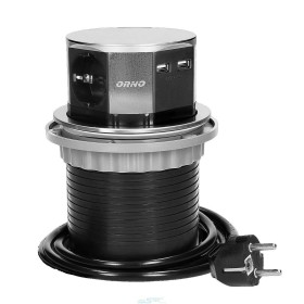 Orno Gniazdo Meblowe Wysuwane Z Blatu Z Ładowarką Usb I Przewodem 1,5 M