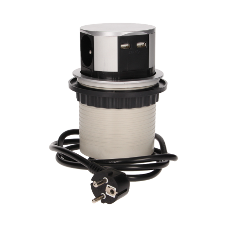 Orno Gniazdo Meblowe 3X3P+Z, Usb X2