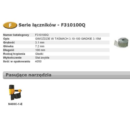 Bostitch Gwoździe F 3,10 X 100Mm 4050Szt. F310100Q