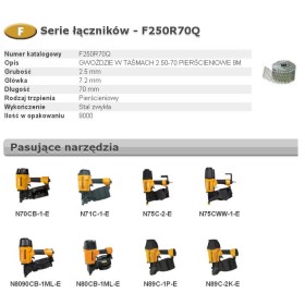 Bostitch Gwoździe F 2,50 X 70Mm Ring 9000Szt. F250R70Q