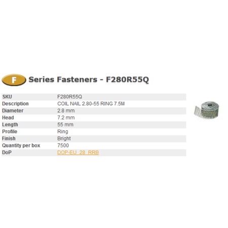 Bostitch Gwoździe F 2,80 X 55Mm Ring 7500Szt. F280R50Q