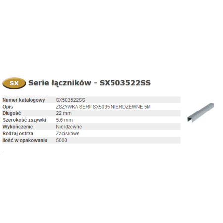 Bostitch Zszywki Sx 22Mm 5,6Mm...