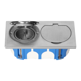 Orno Gniazdo Podwójne Hermetyczne Ip55 Stal Nierdzewna Z Wiatroszczelną Puszką Montażową