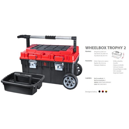 Patrol Skrzynka Whellbox Hd Trophy 2, Na Kołach, Czarno-Czerwona, 63X40X35Cm