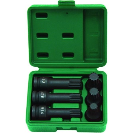 Jonnesway Klucze Trzpieniowe Spline Udarowe 6 Elem. Z Nasadką 1/2" S64A4106S